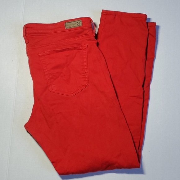 AG "The Stevie Ankle Slim Straight Leg" Red pants - Picture 4 of 10